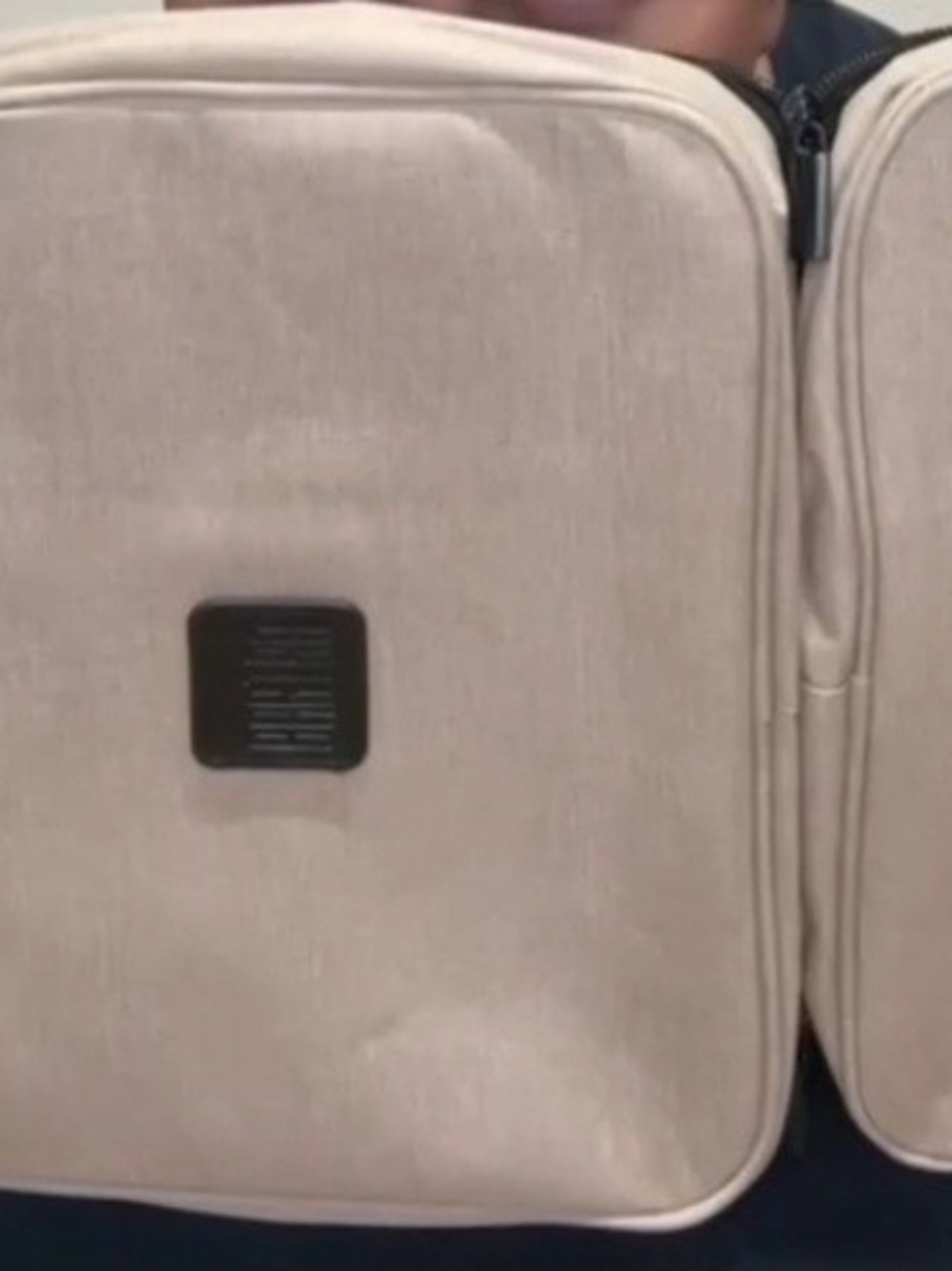 Beige Canvas Travel Organizer Bag
